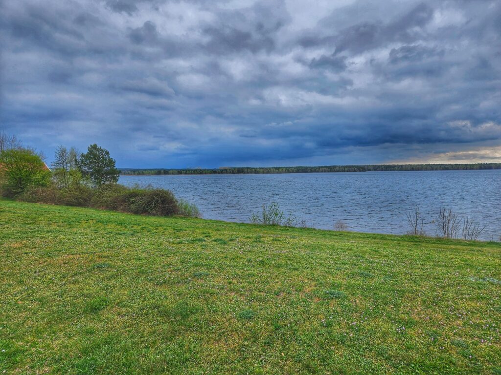Blick auf den Senftenberger See vom Ufer aus – Babymoon in Brandenburg